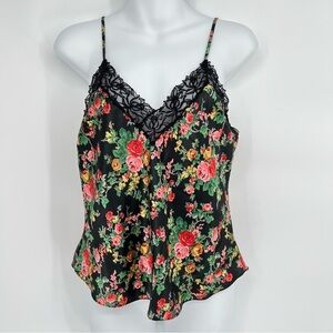Vintage Victoria Secret Satin Floral Cami Size L Lace